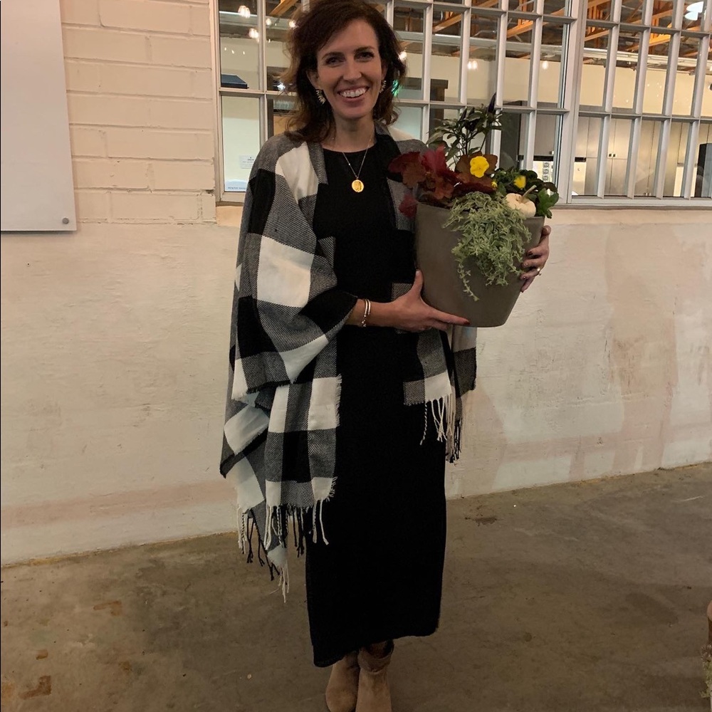 Black & White Buffalo Plaid Wrap